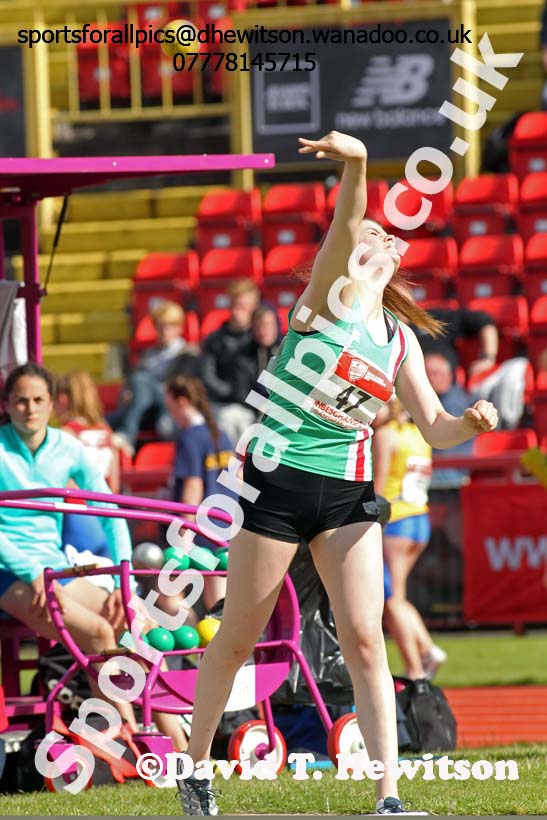 Inter girls shot, English Schools Track and Field. Photo: David T. Hewitson/Sports for All Pics